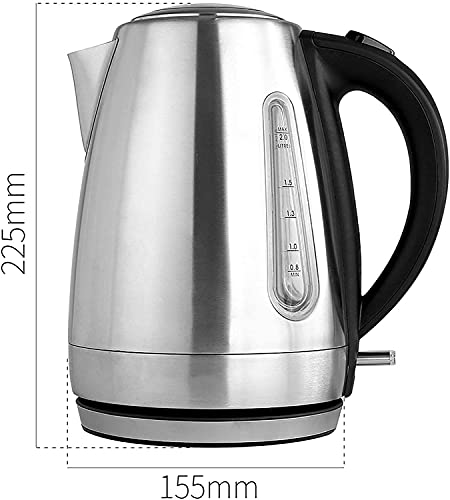 Hervidor eléctrico inalámbrico 1.7L acero inoxidable blanco miniatura 3