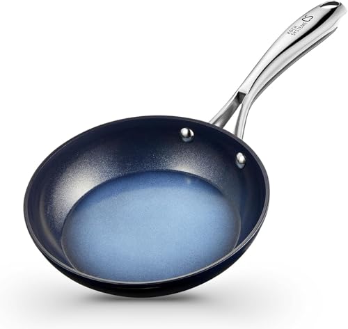 Image of KOCH SYSTEME CS Small Frying Pan, Nonstick 8 Inch Frying Pan with Non Toxic Ceramic Coatings, Fry Pan Nonstick, Small Skillet, Omelet Pans, Oven Safe, Gradient Blue