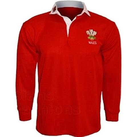 ORIGINMENSWEAR [3X-Large] Mens RED Long Sleeve Welsh Rugby T-Shirt TOP Size S-XXXL Cover