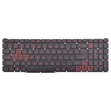 Abakoo Novo teclado de substituição compatível com Acer Predator Helios 300 PH315-52 PH315-53 PH317-53, Acer Nitro 5 AN515-43 AN515-54 AN517-51, Acer Nitro 7 AN715-51 com retroiluminação