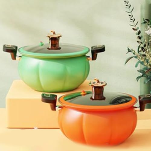 FUBESK Olla a presión para sopa, guiso y frijoles | Olla de metal de 5 litros con tapa | Uso doméstico rápido y seguro, verde