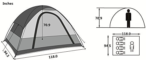 Carpa de Camping Para 5 Personas 3 Temporadas Resistente al Agua miniatura 4