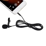 Demeras Micrófono Lavalier de 3,5 mm Clip en micrófono Micrófono de Solapa Lavalier Altavoz para grabación de Audio y Video