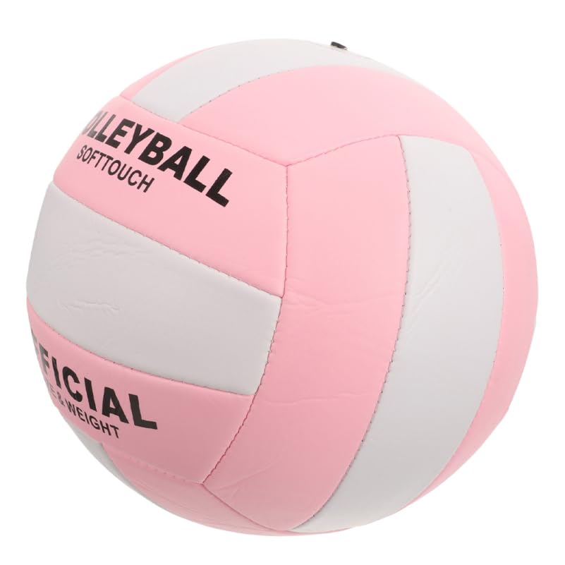 VICASKY Aufblasbarer Softvolleyball 5 Standardgröße Maschinennaht Dickes Material Weiß Pink Trainingsball Indoor Outdoor Volleyballtraining