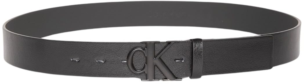 Calvin Klein Męskie paski MONOGRAM BUCKLE 35MM LV04D7016G, czarne (czarny/czarny matowy), 100, Czarny (czarny/czarny matowy), 100