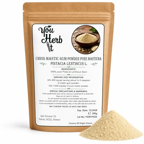 Masticha de Chios en poudre de Pistacia Lentiscus pour soulager l'estomac et acidité sachet 100g