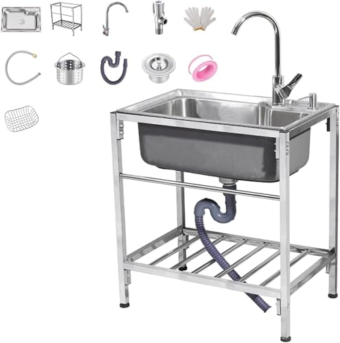 Évier de cuisine professionnel inox 1 compartiment évier extérieur - 3