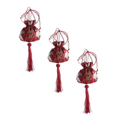 HAMPPLIES 3pezzi Sacchetto Per Bustine Decorativo in Sacchetto Portatile Per Bustine Bustina Vuota Decorativa Cinese Accessorio Per Costumi