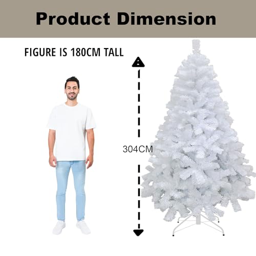 10ft/3m Alaskan Pine White Artificial Christmas Tree Bushy 1934 Tips Xmas Home Decorationations Decorations - Image 4