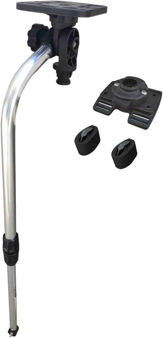 Brocraft Float Tube Mount for Fish Finders, Universal Transducer Bracket, 47 inch Strap, Quick Removal, Adjustable Rotation, Black, BC-MT315TRKP107