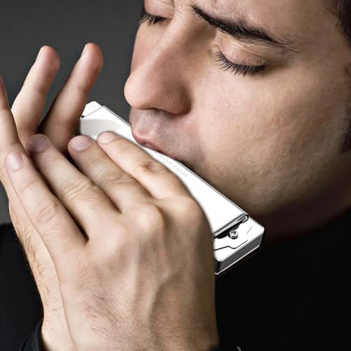 Professional Harmonica Set 4 Pack, 10 Hole 20 Tone Blues Harp in Keys C G D A, Silver Diatonic Mouth Organ Bundle with Stainless Steel Cover for Practice, Studio, Band Jam & Stage Performance - Les Beatles, Paul McCartney, John Lennon, RIngo Starr, George Harrison Professional Harmonica Set 4 Pack, 10 Hole 20 Tone Blues Harp in Keys C G D A, Silver Diatonic Mouth Organ Bundle with Stainless Steel Cover for Practice, Studio, Band Jam & Stage Performance – Image 7
