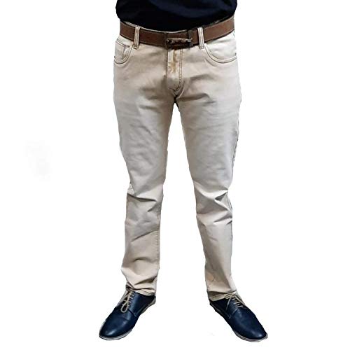 Buy Livster Cotton Lycra Jeans Beige at 