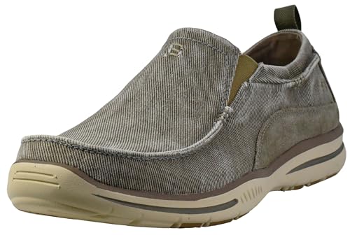Skechers Men's Elected Drigo Slip On Loafer, Taupe, 11.5 M US