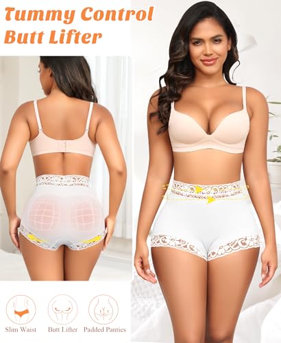 Image of DERCA Butt Lifting Panties Padded Underwear for Women Booty Pads Butt Enhancer Lace Shapewear Panty