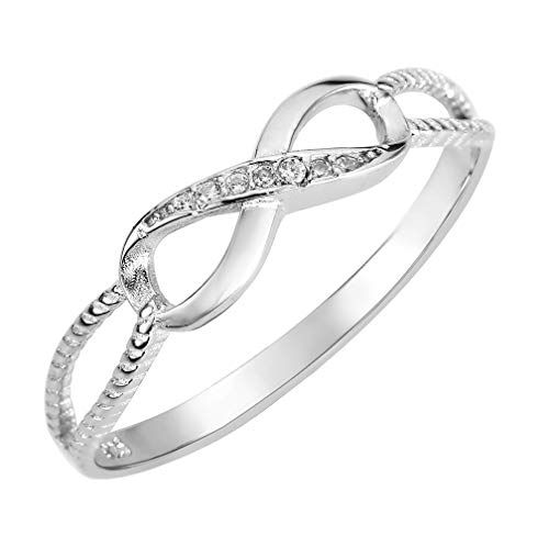 CloseoutWarehouse Cubic Zirconia Designer Aura Infinity Ring Sterling Silver (Comes in Colors)