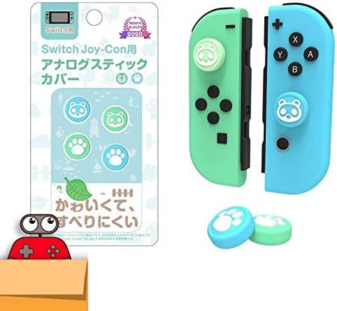 4X Silicone Analog Non-Slip Thumb Grips Stick Cap Case Cover Animal Crossing Handle Joystick Button Caps for Nintendo Switch NS Joy-Con Controller Cute,Rocker Cap c