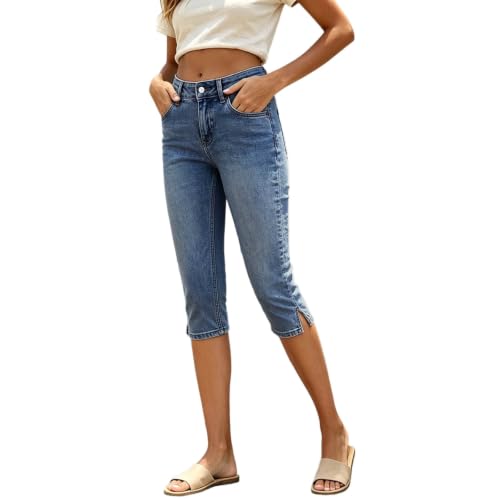Pantalones de verano cómodos estilo capri vaqueros para paseos urbanos