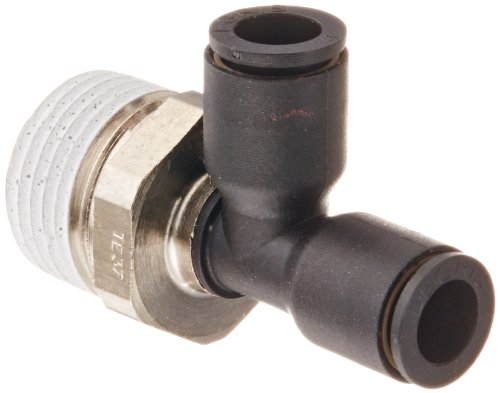 Legris 3103 56 18 Nylon & Nickel-Plated Brass Push-to-Connect Fitting, Run Tee, 1/4" Tube OD x 3/8" NPT Male