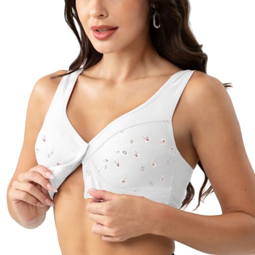 Image of Daisy Bras for Older Women Comfort Soft Breathable Bra Wireless Front Closure Bras