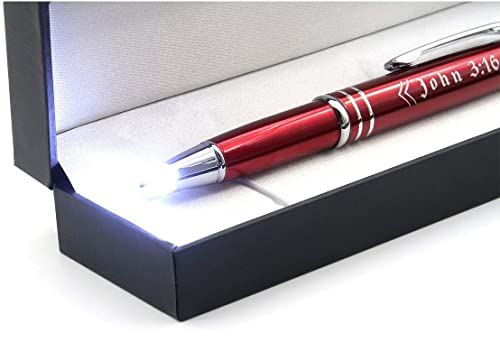 John 3:16 Religious Bible Gift Pen with Illuminated Writing Tip and Stylus - Christian Catholic Inspirational Faith Bible Products Journal Accessories for Men Women Pastors Ministers