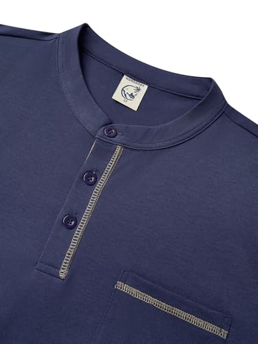 Hardaddy Color Contrast Henley Shirt Long Sleeve Button T-Shirt Henley Tshirt - image 5