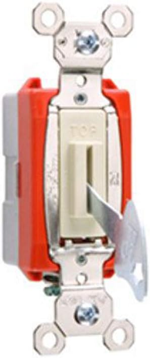 Legrand Pass & Seymour PS20AC1IL 20 Amp 120/277V Industrial Extra Heavy-Duty Specification Grade Locking Toggle Switch, Single Pole, Back and Side Wire, Ivory (1 Count)