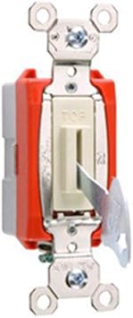 Legrand Pass & Seymour PS20AC1IL 20 Amp 120/277V Industrial Extra Heavy-Duty Specification Grade Locking Toggle Switch, Single Pole, Back and Side Wire, Ivory 1 Count