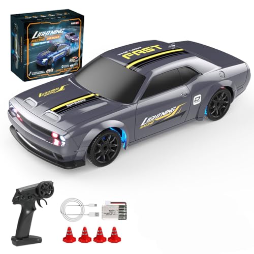 チョロ【美品】LEDライト付きグレーRCカー Amazon.co.jp: MindXplore 1/43 RCドリフトカー LEDライト付き 2.4G