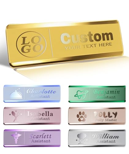 Custom Engraved ID Name Tag Badges with Pin/Magnetic