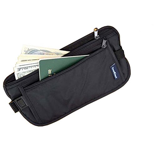 Cinturón Viajero para Dinero;Cinturón Documentos De Viaje Pasaporte. Bolso Tipo Koala Oculto - Negro
