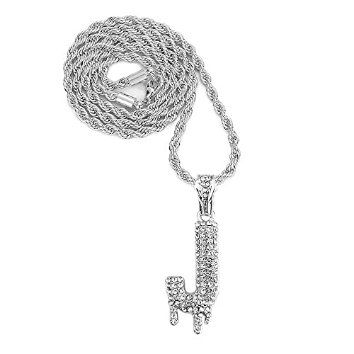 Gold Silver Initial Letter Necklaces for Men/Women, Dripping Initial Letter Pendant Necklaces A-Z, Mens Necklace Initial Letter chains3