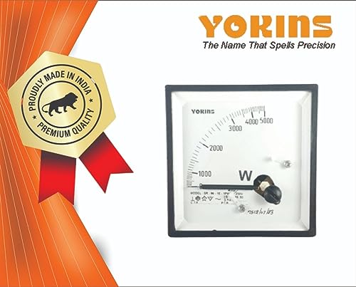 Image of YOKINS 96x96 mm Analog Wattmeter Single Phase 5000W (Black)