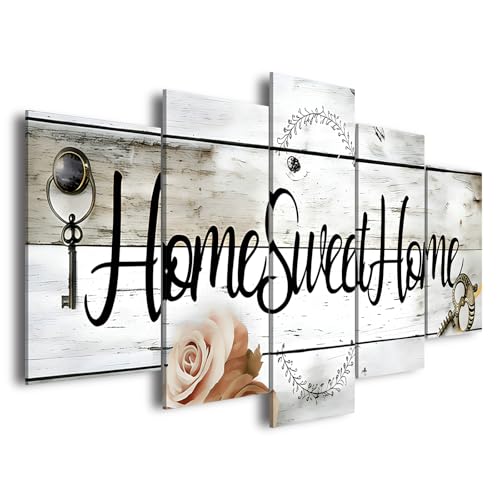 AWLXPHY Decor Home Sweet Home Wall Art, 5 Pieces Rustic