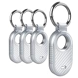 for Samsung Galaxy SmartTag2 Case,Soft TPU GPS Tracker Full Protective Cover for Samsung SmartTag2 with Key Ring,Waterproof Anti-Slip Tracking Device Case for Keys,Luggage,Pets (Transparent,4 Pack)