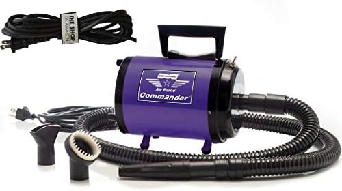 MetroVac Dog Dryer Air Force Commander Professional Dog Grooming Pet Dryer – Portable Hair Dryer, 2 Speed 1.70HP Motor – Ideal for Heavy Coat Dogs – 5 Unique Colors (Purple)