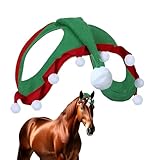 Weihnachtsmütze Mit Pferds, Flauschige Weihnachtsmannmütze, Tier-Weihnachtskostüm, Weihnachtliche Kopfbedeckungsdekorationen, Festliche Pferdemützen, Für Festliche Feiertagsparade, Show-Saison