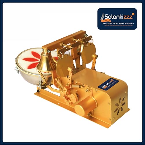 Image of God-Mantra Shankh & Mayur Sounds Fully Automatic Electric Mini Aarti Machine With Nagara, 2-Bells & Jalar For Home Temple, Satsang Or Pooja Room (God-Mantra)