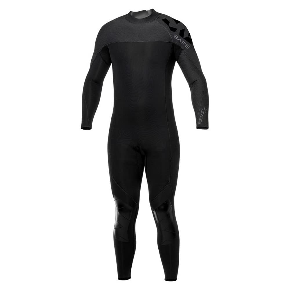 BARE 3/2MM Revel Men's Full Wetsuit | Combines Comfort and Flexibility | Made from a Blend of Neoprene and Laminate | Designed for All Watersports Including Scuba Diving and Snorkeling
