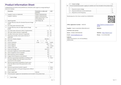 G-Master Red Eagle GB2770QSU-B6 68,6 cm 27" Fast-IPS LED Gaming Monitor WQHD HDMI DP USB3.2 0,2 ms 180 Hz Adaptive Sync Regolazione dell'altezza Pivot nero - Monitor - Immagine 11