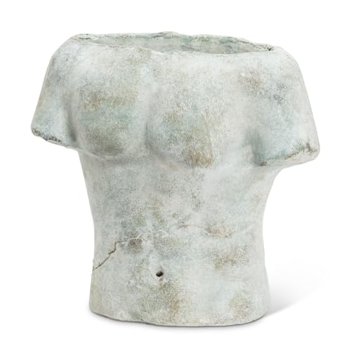 212 Main 9 in. Male Torso Planter Grey