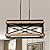 Rustic Farmhouse Wood Kitchen Island Lighting, 4 Lights Rectangular Pendant Light Fixture, Adjustable Chain Oak Wood and Metal Linear Chandelier for Dining Room Kitchen Island Farmhouse, Black