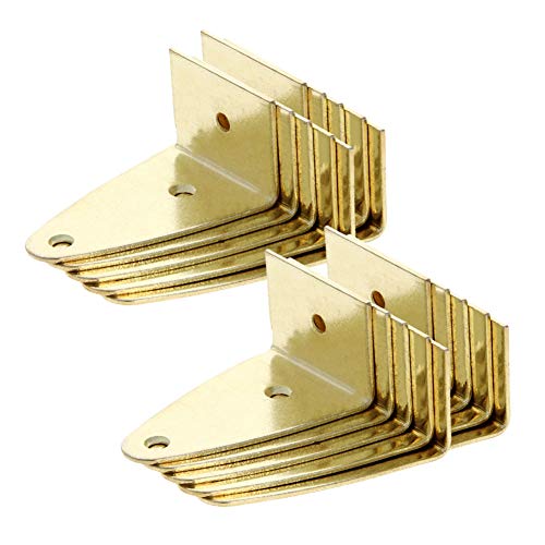 Image of MroMax Picture Photo Frame Metal Brace Bracket Hanger Gold Tone 35 x 29 x 54mm /1.38 x 1.14 x 2.13-inch Medium 20pcs