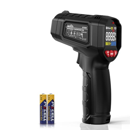 SQECH Infrared Thermometer Gun, SIT600 Laser Thermometer Gun -58??1112?,Non-Contact Temperature Gun with Adjustable Emissivity&Color Backlight for Cooking, Pizza Oven,BBQ,Fridge,Engine,HVAC
