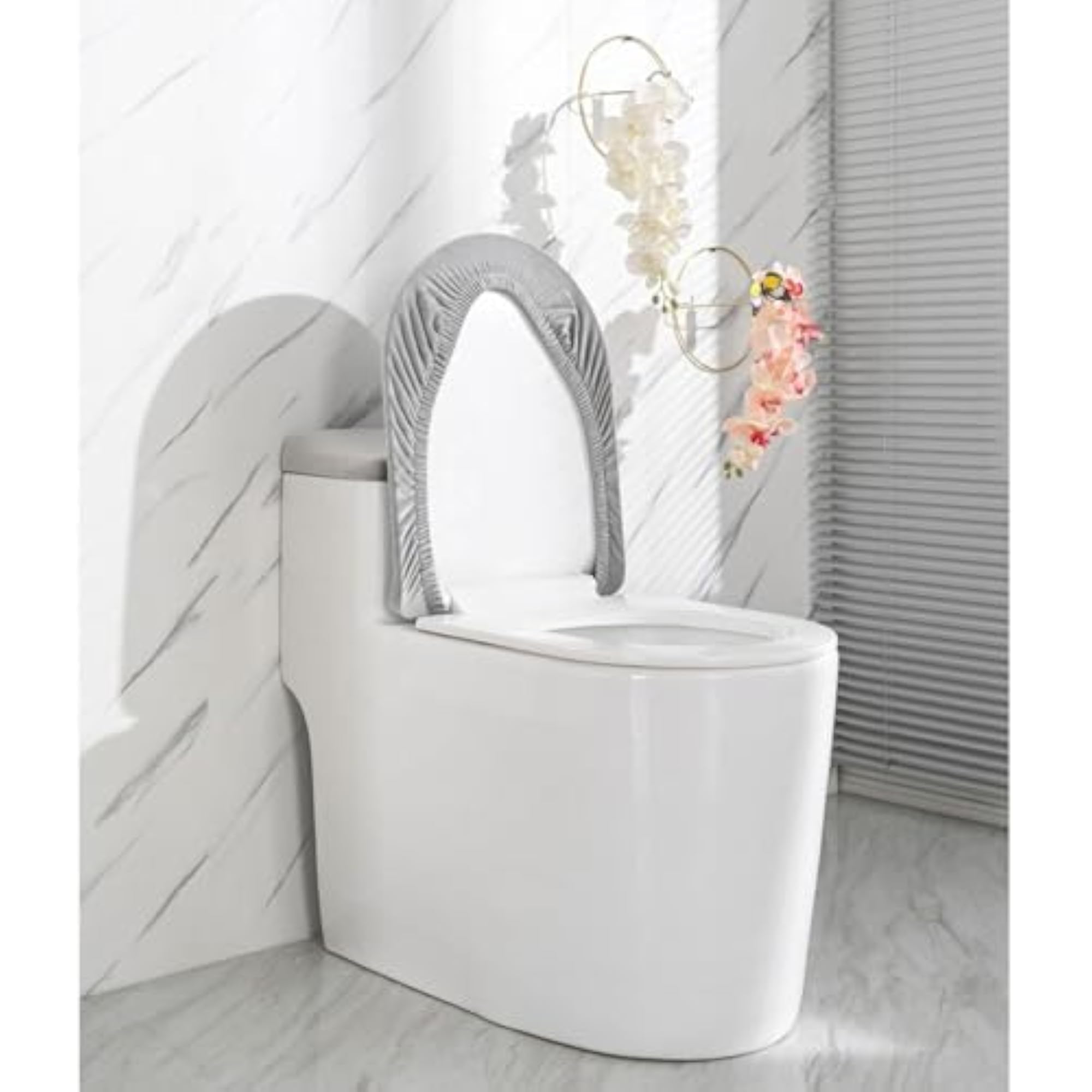 Comfortable Toilet Lid Seat Cover Set, Non-Slip Protector
