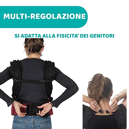 Chicco Marsupio Neonati Ergonomico Myamaki Fit, Zaino Porta Bambino Dalla Nascita A 15 Kg, Porta Bebè Evolutivo Multifunzione Con Seduta E Pannello Regolabili, Supporto Per Schiena E Collo - 10