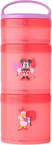 Whiskware Disney - Contenedores apilables para aperitivos para niños y niños pequeños, 3 tazas apilables para aperitivos para la escuela y viajes,