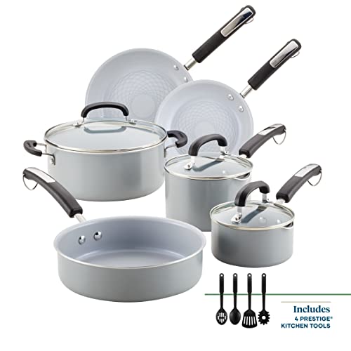 Farberware EcoAdvantage Ceramic Nonstick Cookware/Pots and Pans Set, 13 Piece - Gray - image 3