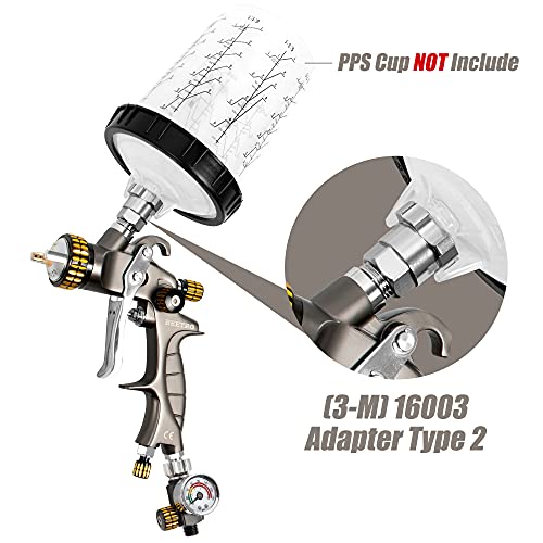 Beetro Hvlp Air Spray Gun, 1000Ml Capacity 14.5Cfm 30-43Psi 1.4Mm/1.8Mm Nozzles Stainless Steel With Type 2 Adapter Air Control Valve And Filter Professional Gravity Feed Sprayer Automotive #TOP5