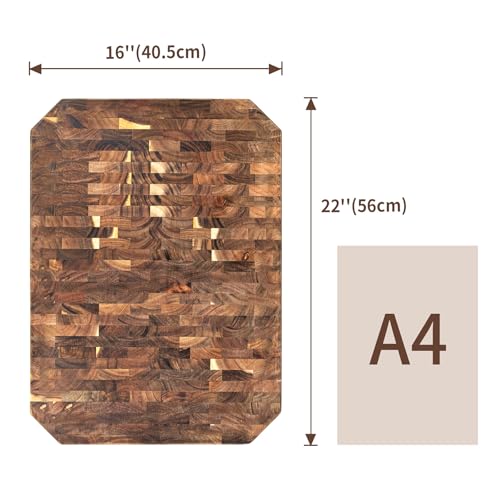 Tabla de Cortar de Madera Acacia 22 x 16 con Surco y Mango miniatura 6