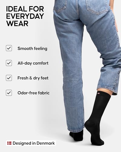 DANISH ENDURANCE Bamboo Viscose Dress Socks, Premium, Soft, Breathable, Dress Socks for Men & Women, Unisex, 3-Pack3